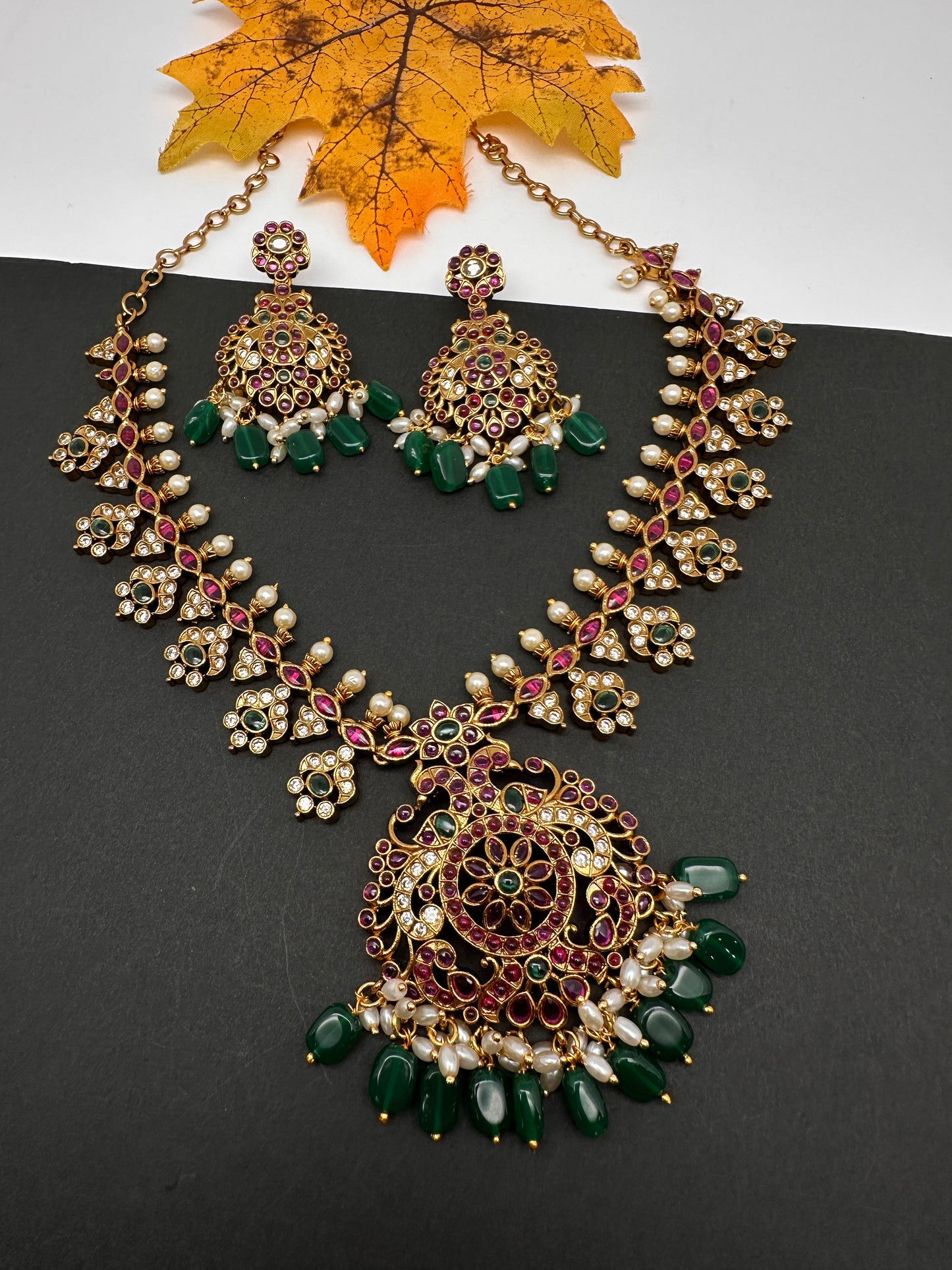 Kempu CZ Short Matte Necklace - 