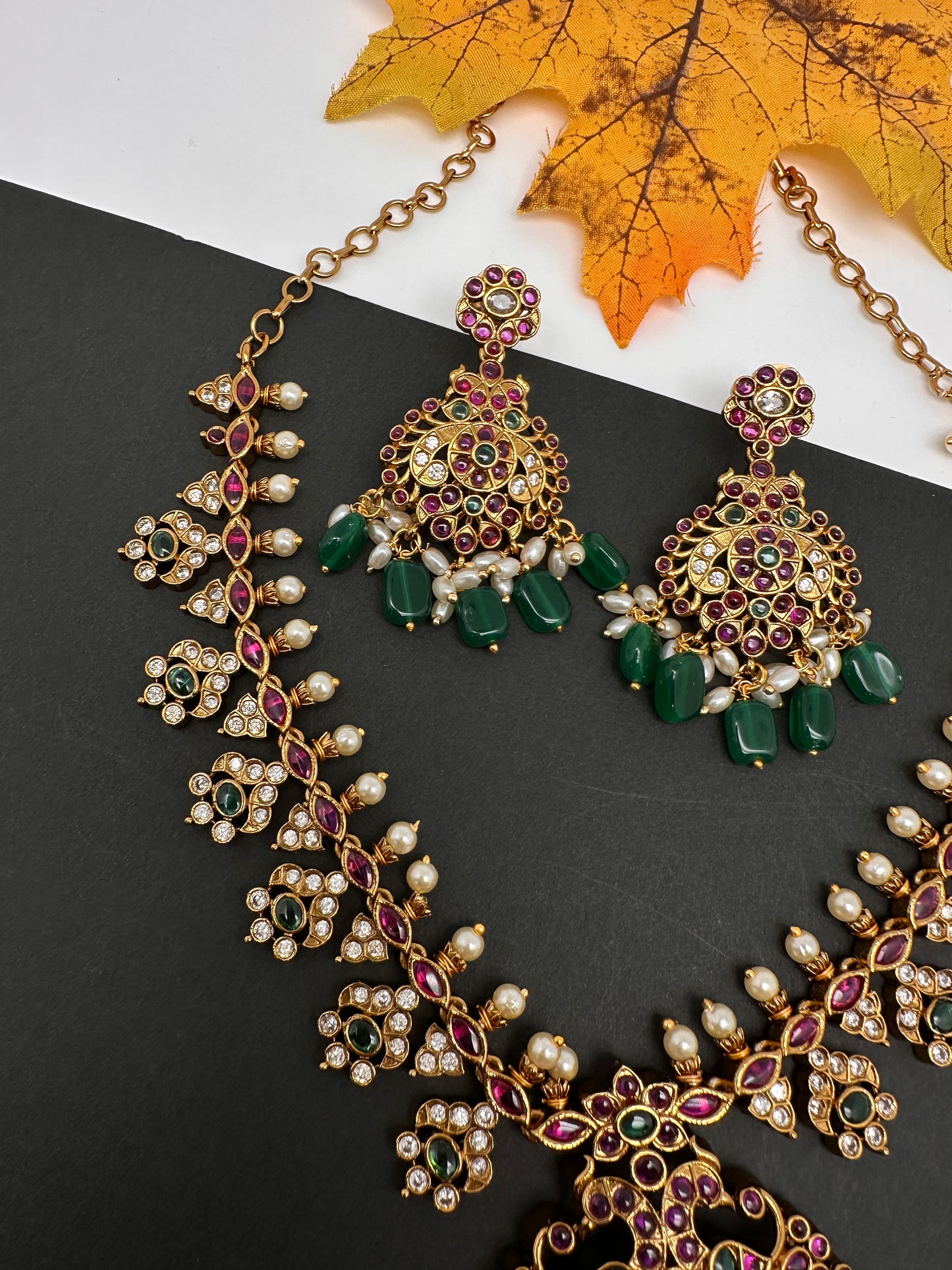 Kempu CZ Short Matte Necklace - 