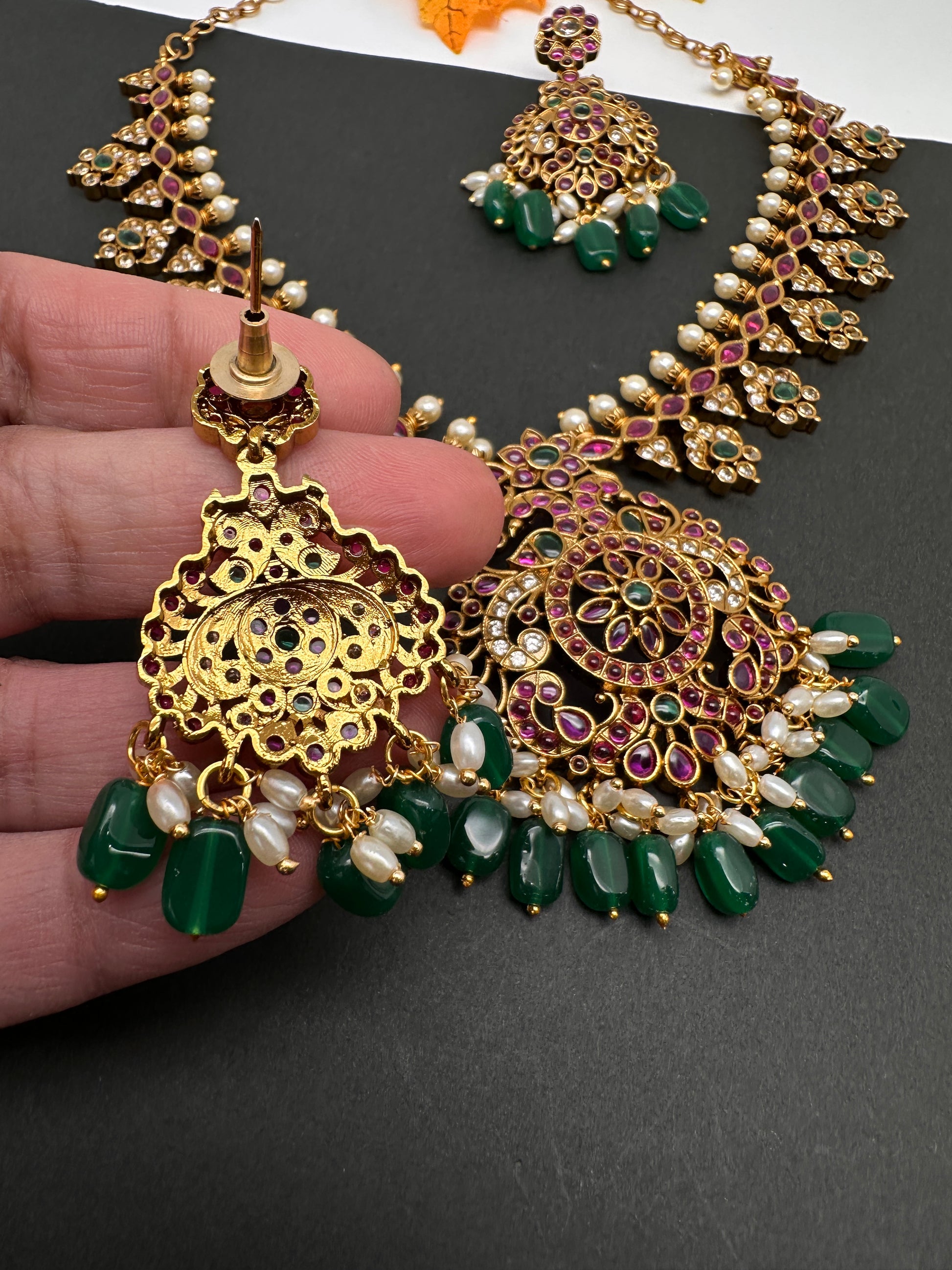 Kempu CZ Short Matte Necklace - 
