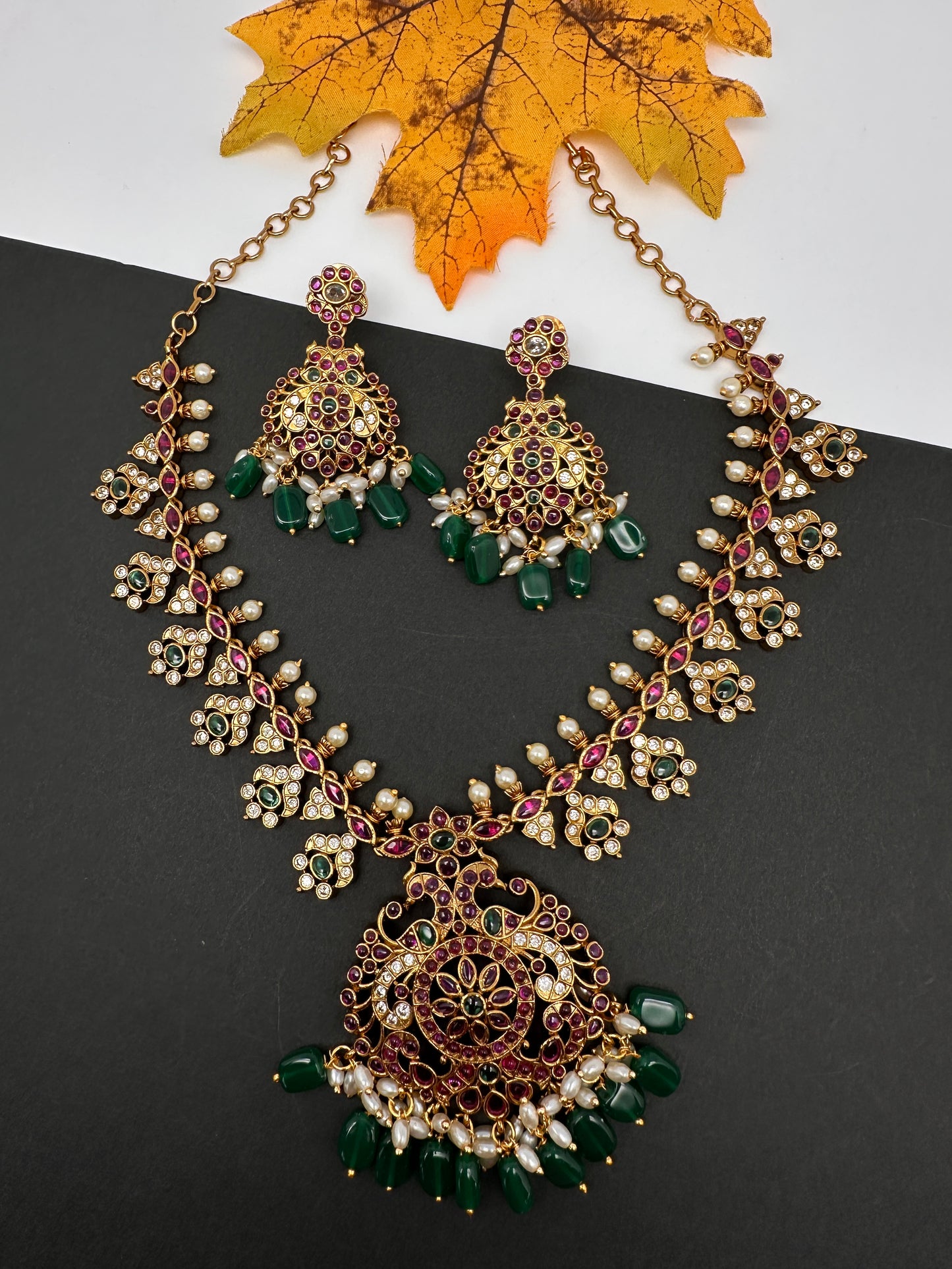 Kempu CZ Short Matte Necklace - 