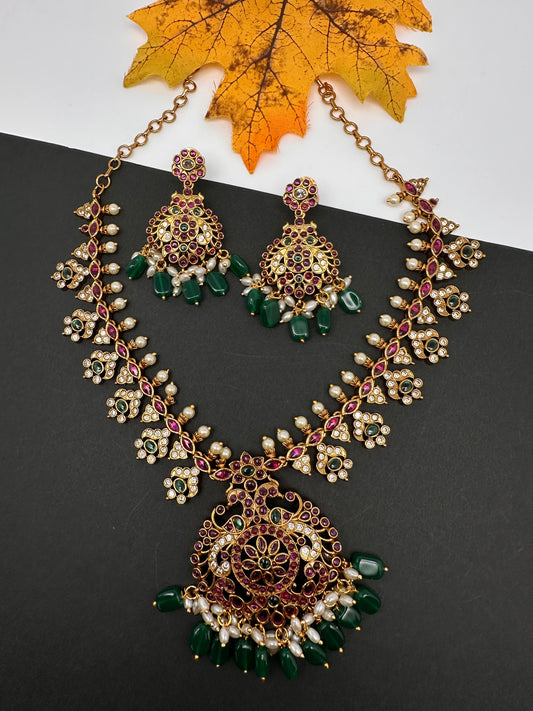 Kempu CZ Short Matte Necklace - 