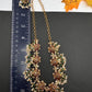 Kempu CZ Lotus Ethnic Short Matte Necklace - Red