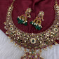 Kempu Jhumka Short Matte Necklace - 