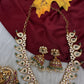 CZ Mango 4 - 1 Short Necklace Comes with 3 Pendents and Jhumka - 
