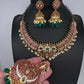 CZ Kemp  3 - 1 Short Necklace Comes with 2 Pendents and Jhumka - 
