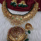 CZ Kemp  3 - 1 Short Necklace Comes with 2 Pendents and Jhumka - 