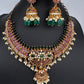 CZ Kemp  3 - 1 Short Necklace Comes with 2 Pendents and Jhumka - 