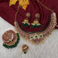 CZ Kemp  3 - 1 Short Necklace Comes with 2 Pendents and Jhumka - 