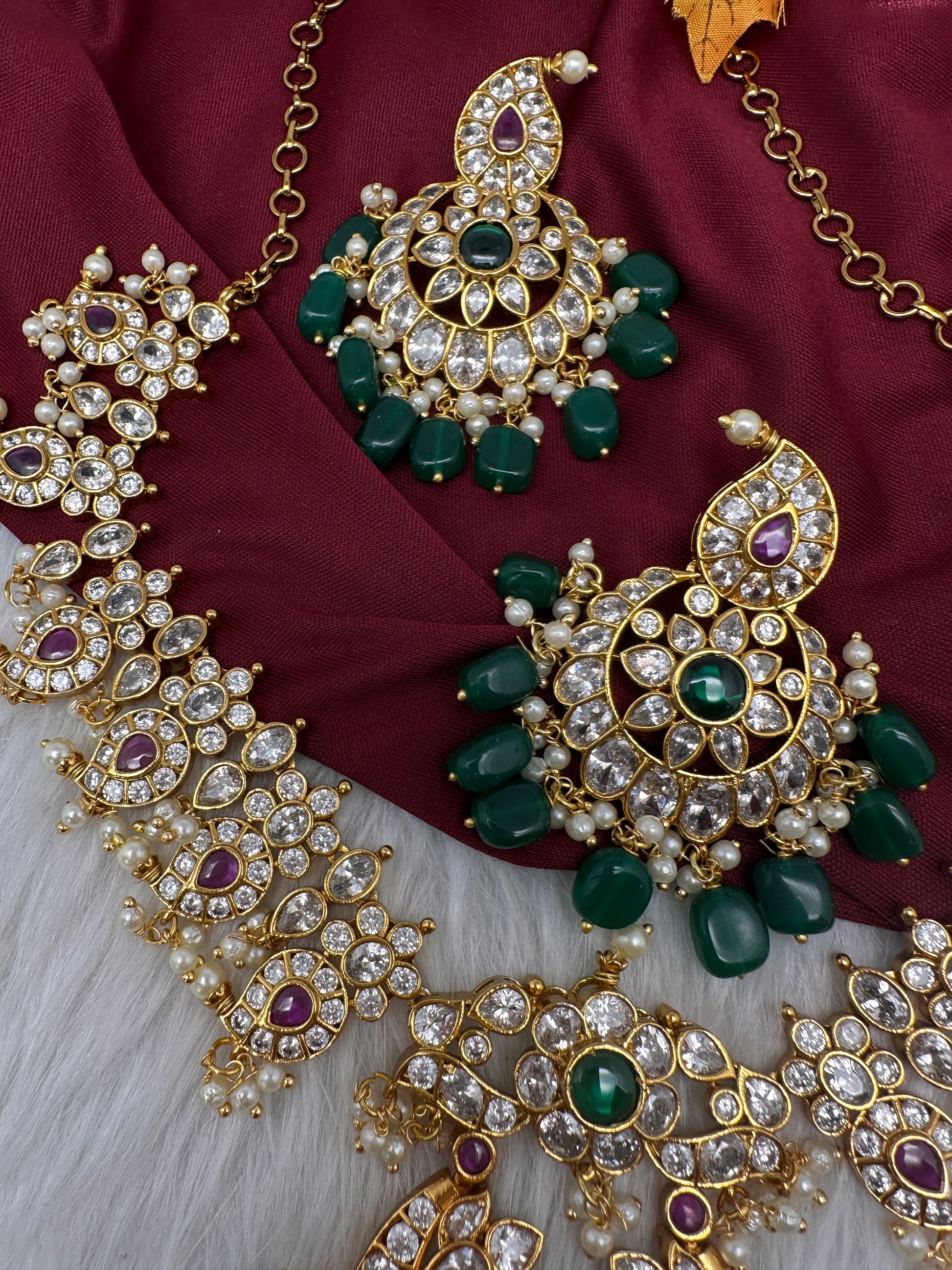 CZ Mango Chandbali Short Necklace - 