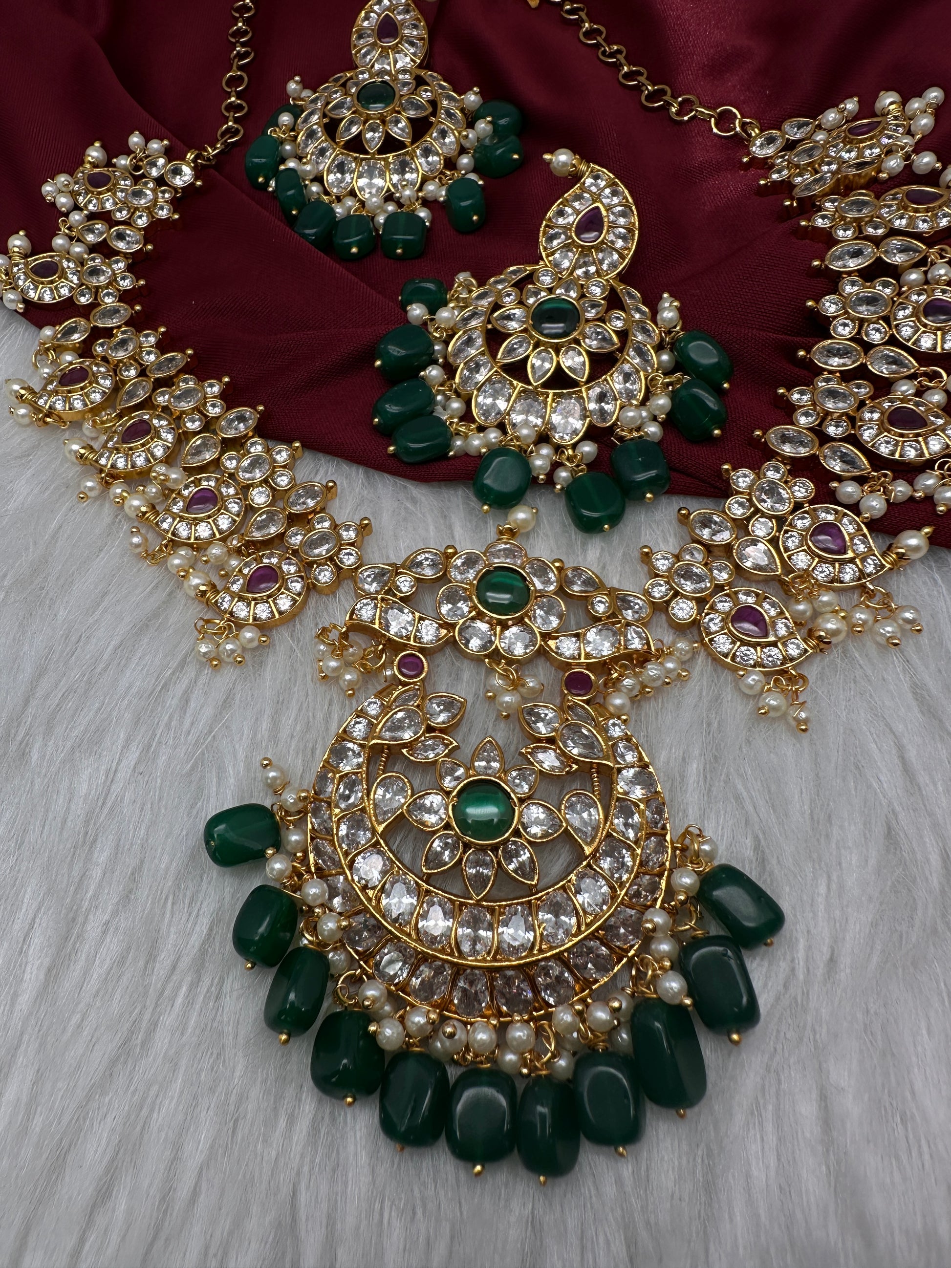 CZ Mango Chandbali Short Necklace - 