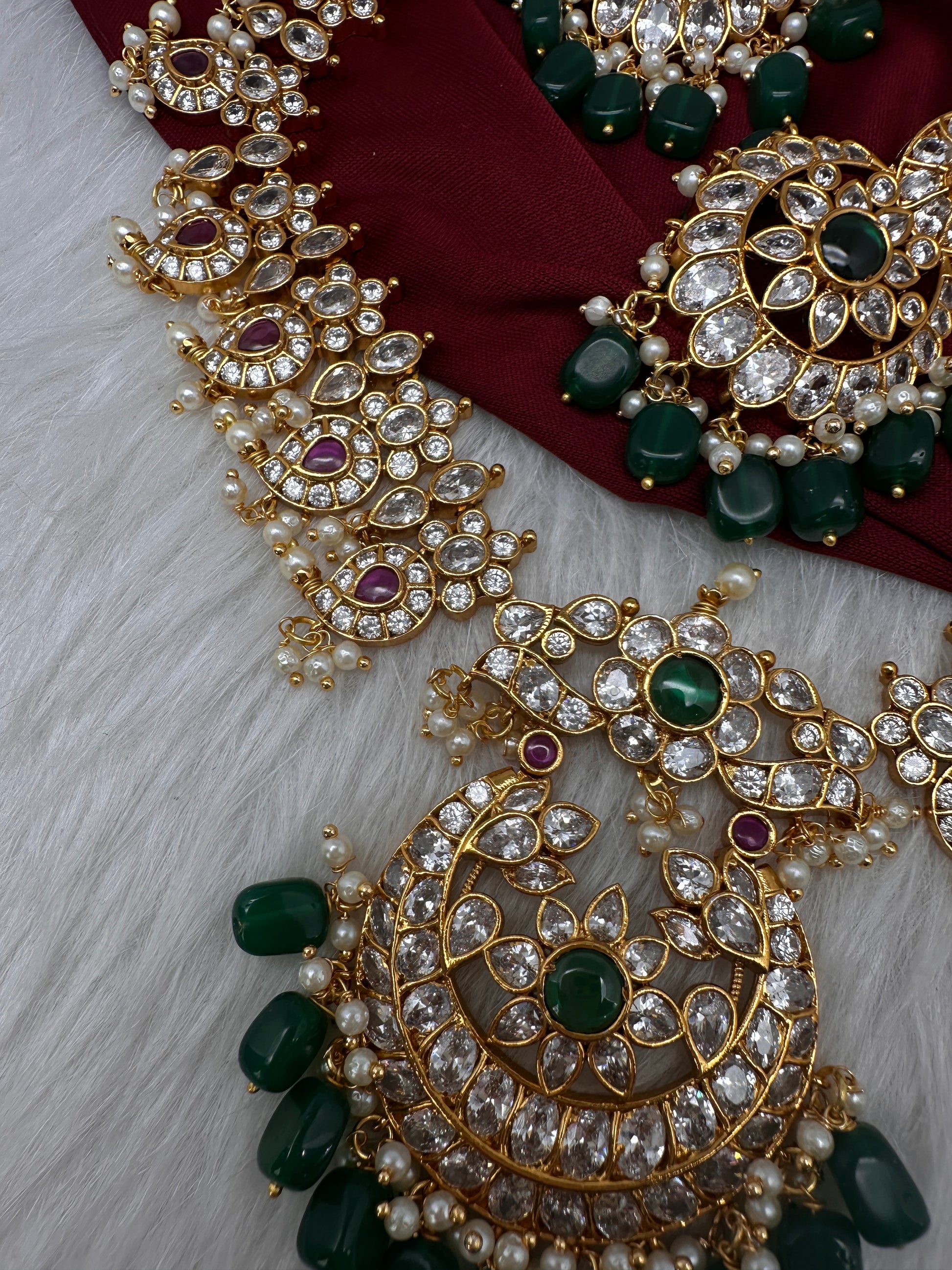 CZ Mango Chandbali Short Necklace - 