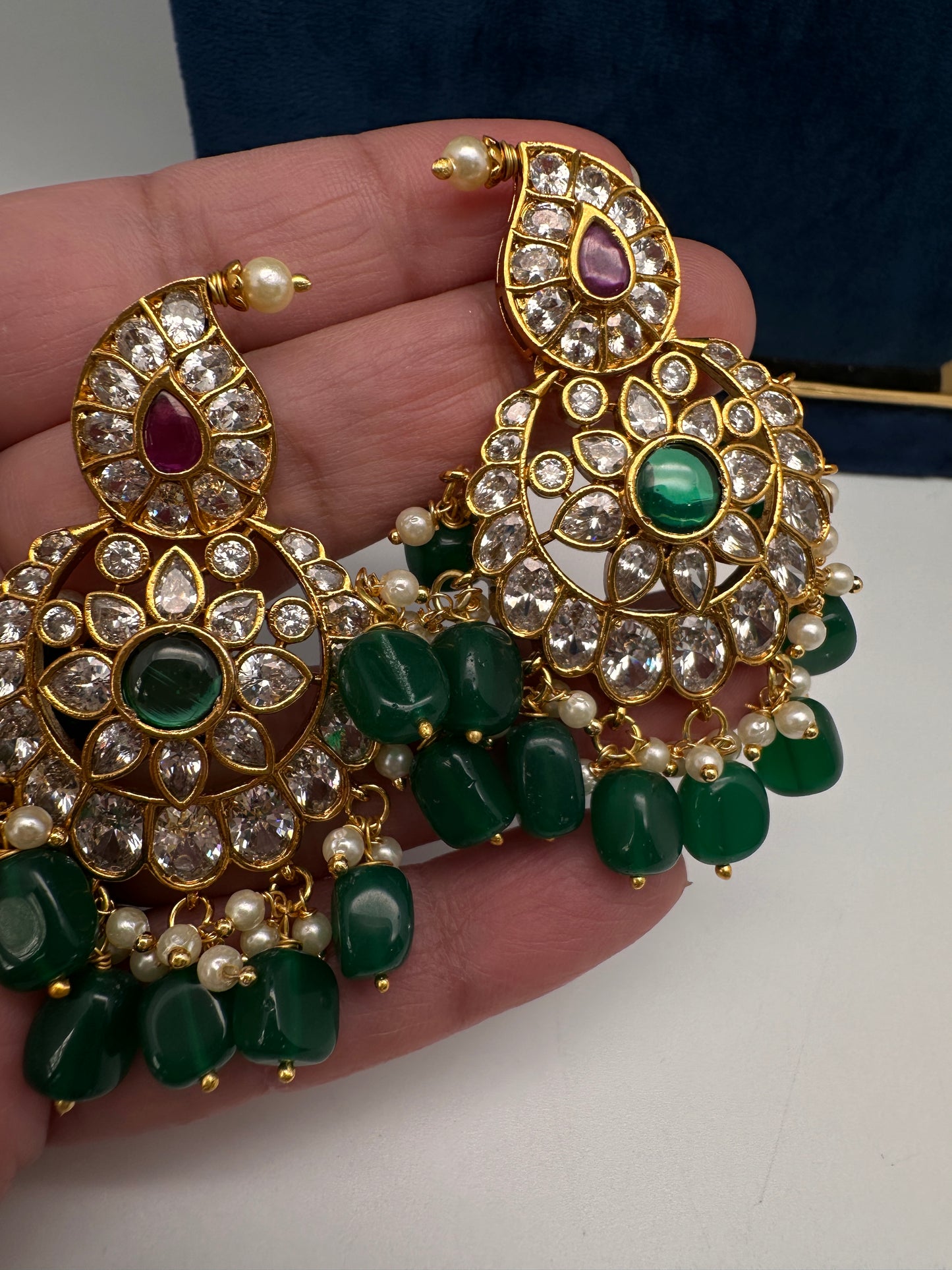 CZ Mango Chandbali Short Necklace - 