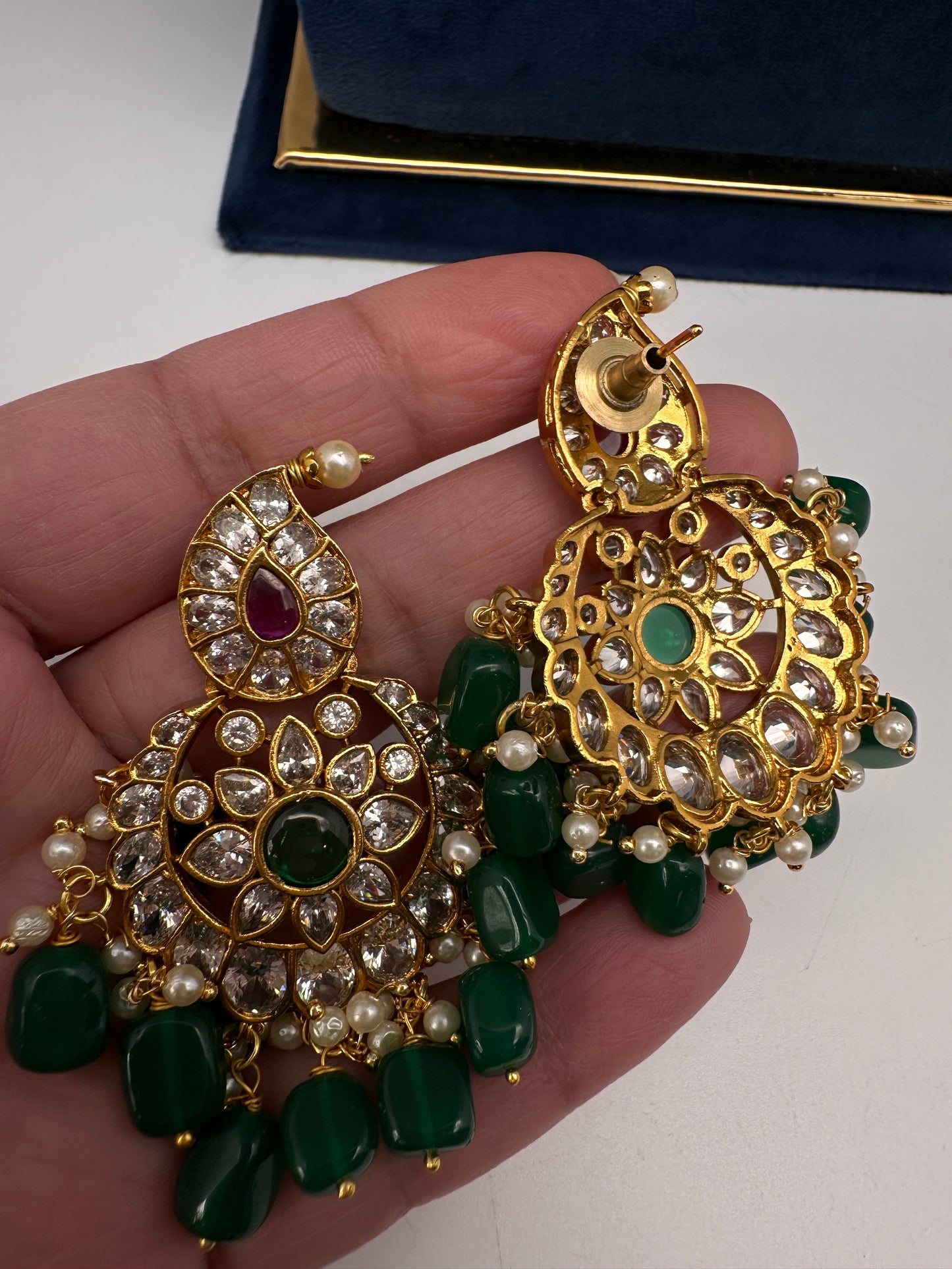 CZ Mango Chandbali Short Necklace - 