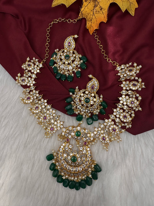 CZ Mango Chandbali Short Necklace - 