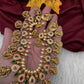 Multi Color Stones Goddess Lakshmi Short Necklace - 