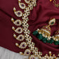 Red Green Mango Mala Short Necklace with Jhumkis - 