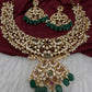 CZ Peacock Neckline Short Necklace with Jhumkis - 