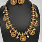 Matte Goddess Lakshmi Elephant Short Necklace - Green
