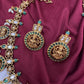 Matte Goddess Lakshmi Elephant Short Necklace - Green