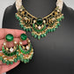 Victorian Beads Color Stone Short Necklace - Green