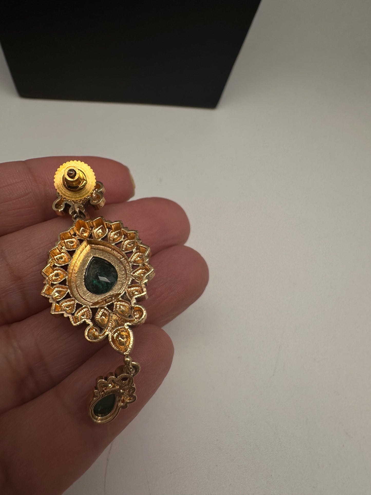 Matte Antique Goddess Lakshmi Short Necklace - 