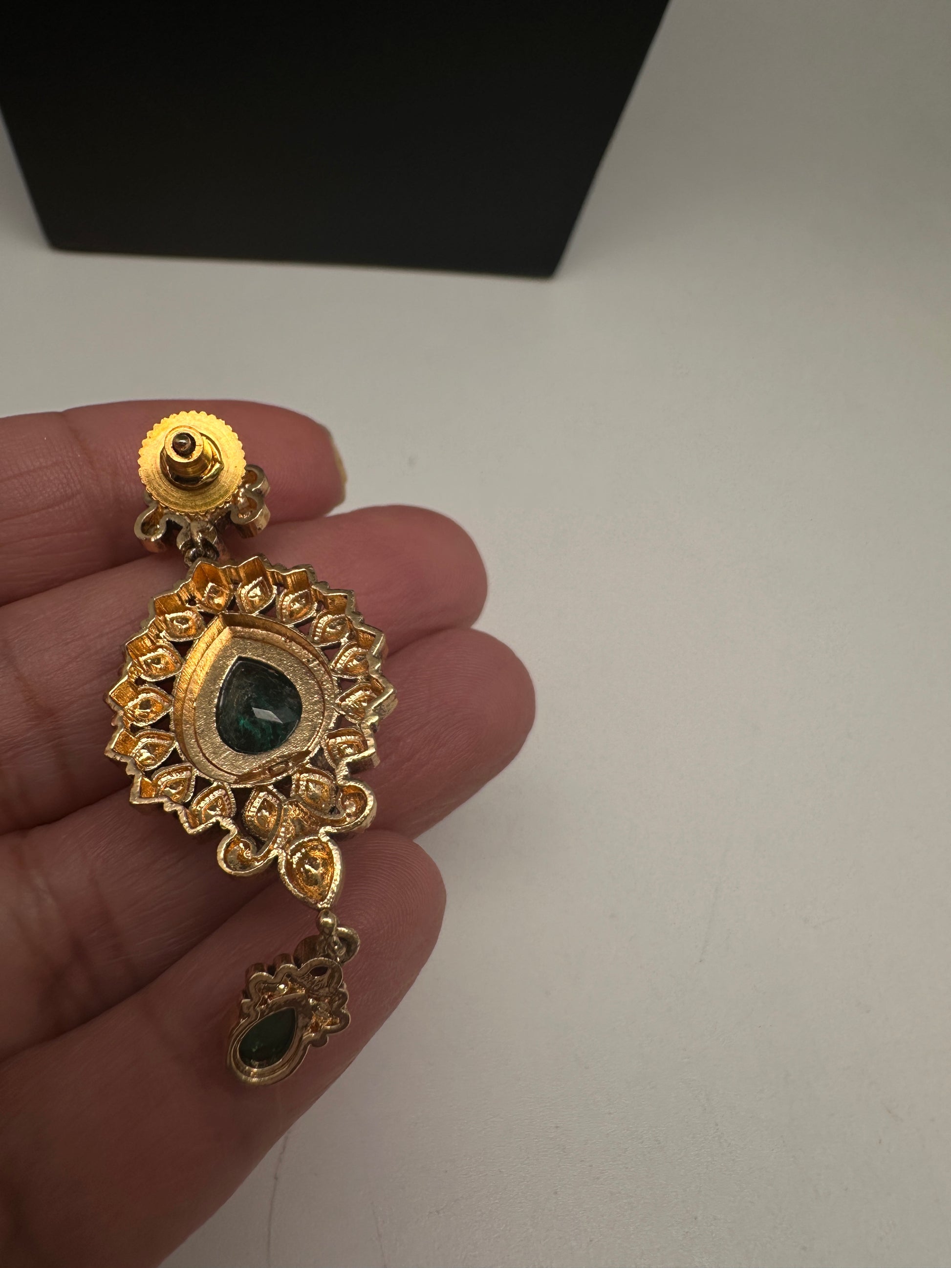Matte Antique Goddess Lakshmi Short Necklace - 