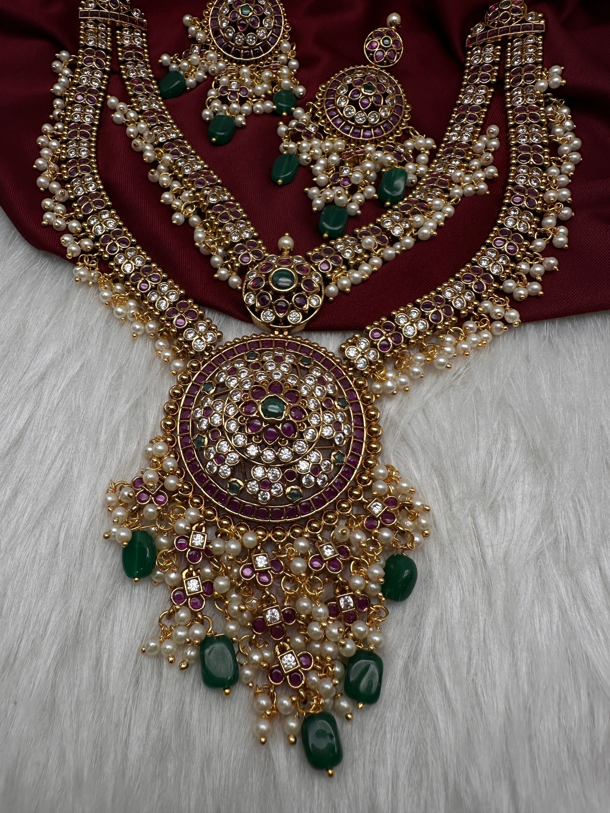 Matte Kempu Double Layer Short Necklace - 