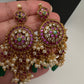 Matte Kempu Double Layer Short Necklace - 