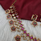 Matte Kempu Bottu Pearls Short Necklace - 