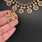 Matte Kempu Bottu Pearls Short Necklace - 