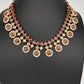 Matte Kempu Bottu Pearls Short Necklace - 