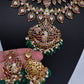 Matte Kempu Mango Double Layer Short Necklace - 