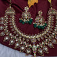 Matte Kempu Mango Double Layer Short Necklace - 