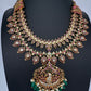 Matte Kempu Mango Double Layer Short Necklace - 