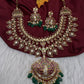 Matte Kempu Mango Double Layer Short Necklace - 