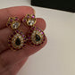 Matte Kempu Red Green Potta Stones Short Necklace - 
