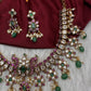 CZ Kemp Stones Multi Color Short Necklace - Green