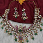 CZ Kemp Stones Multi Color Short Necklace - Green