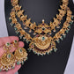 Peacock Matte Double Layer Short Necklace Set - TJS000910