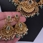 Peacock Matte Double Layer Short Necklace Set - TJS000910