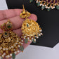 Peacock Matte Double Layer Short Necklace Set - TJS000910