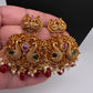 Peacock Chandbali Matte Short Necklace Set - TJS000913