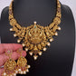 Goddess Lakshmi Matte Short Necklace Set - TJS000914