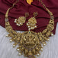 Goddess Lakshmi Matte Short Necklace Set - TJS000914