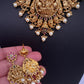 Goddess Lakshmi Matte Short Necklace Set - TJS000914