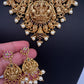 Goddess Lakshmi Matte Short Necklace Set - TJS000914
