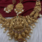 Goddess Lakshmi Matte Short Necklace Set - TJS000914