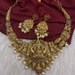 Goddess Lakshmi Matte Short Necklace Set - TJS000914