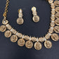 Goddess Lakshmi Antique Kassu Necklace Short Necklace - TJS000915