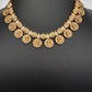 Goddess Lakshmi Antique Kassu Necklace Short Necklace - TJS000915